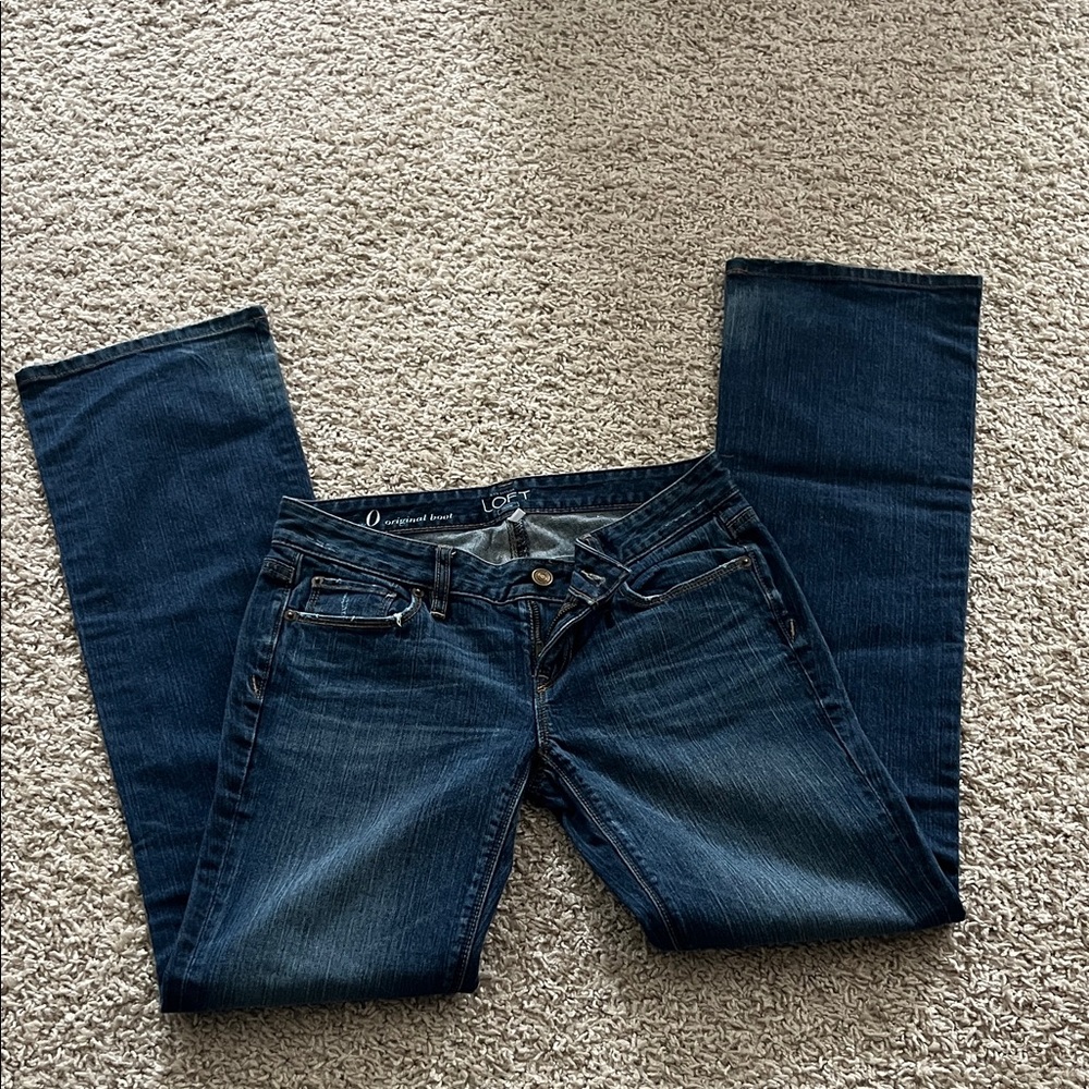 LOFT Dark Blue Straight Leg Jeans